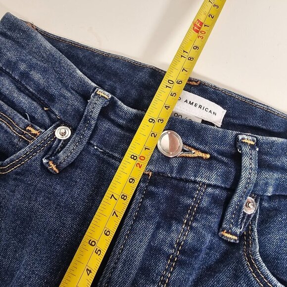 Good American Good Legs Skinny Jeans Dark Wash Distressed Chewed Hem Size 00/24 - Picture 13 of 15